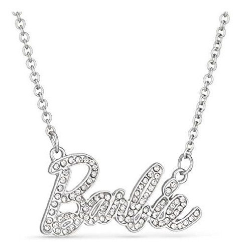 Collar Con Logotipo De Barbie Crystal Script (plata)