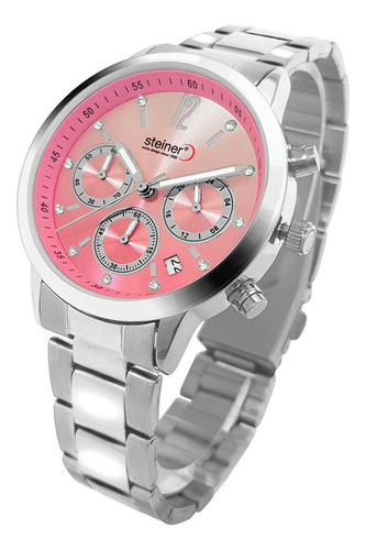 Reloj Pulsera Color Rosa Esteiner Mujer Moda Elegante