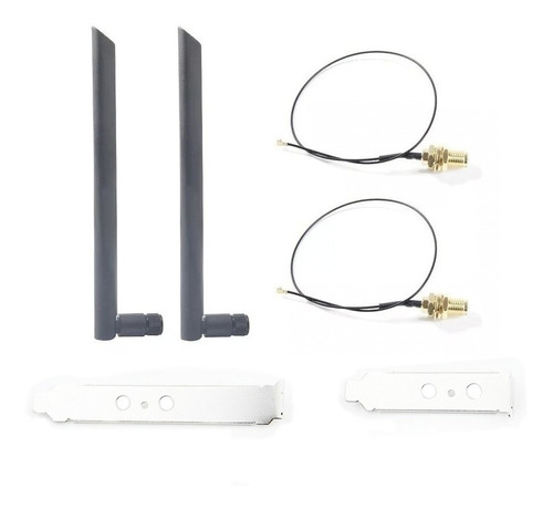 2 Pcs M.2 / Ngff Placa De Rede Cabo E 2x 6dbi Antena