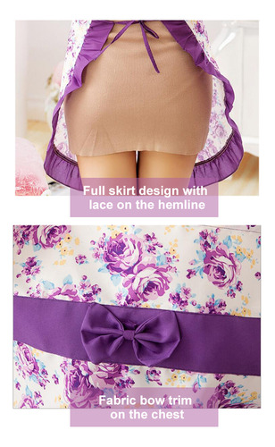 Delantal Tipo Babero Flow Lace Con Bolsillos Para Cocinar Y
