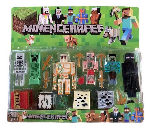Muñecos Minecraft Juguetes X 10 Steve Creeper Golem Enderman