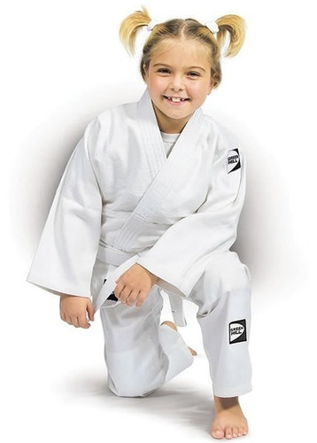 Kimono Judô Infantil Trançado Faixa Green Hill Branco