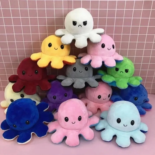 Muñeca De Felpa Reversible D Doble Cara Diseño De Pulpo 18cm