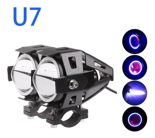 Par Faros Cree Led Moto U7 20w 3000l + Switch Solo Fas Motos