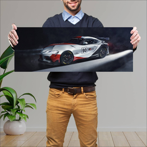 Cuadro 30x80cm Auto 2019 Toyota Gr Supra Gt4 Con 229