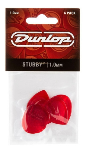 Kit 6 Palhetas Dunlop Stubby Jazz Lexan 1.00mm 474p Usa