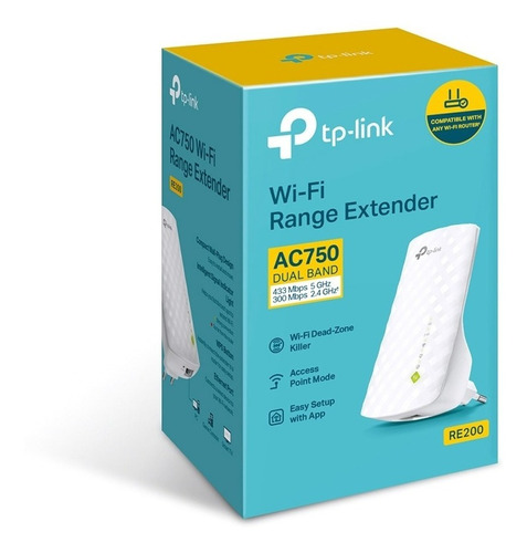 Repetidor De Sinal Wi-fi Tp-link 750mbps Re200 Ac750 Bivolt