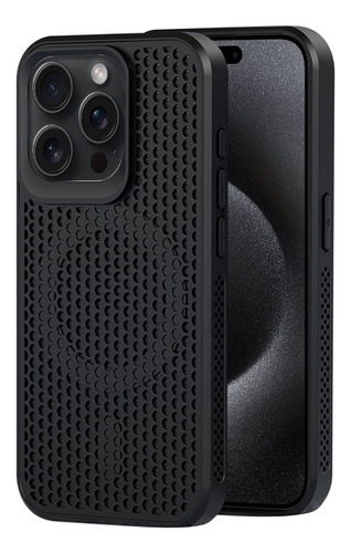 Capa Preta Com Dissipação De Calor Para iPhone 15 Pro