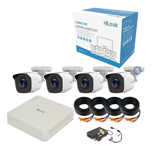 Kit Video Vigilancia 4 Cámaras Metal Hd 720p 1mp Hilook Cctv