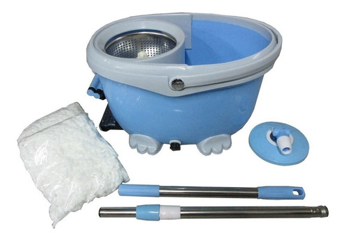 Imagen 1 de 3 de Mopa Con Centrifugado Tambor Acero C/pedal + Repuesto Regalo