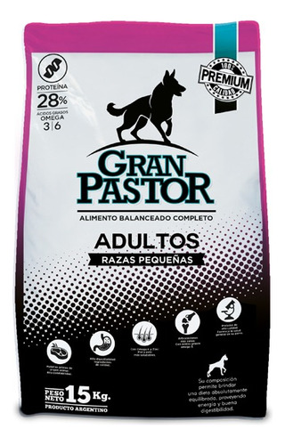 Alimento Gran Pastor Mordida Pequeña Perro Adulto X 15 Kg