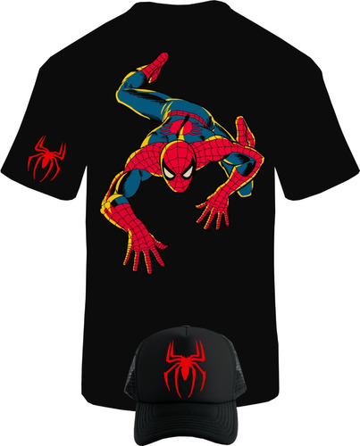 Camiseta Manga Corta Sorprend Hombre Araña Obsequio Gorra X