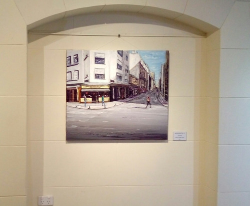 Cuadros Ciudad 80x90 Urbano Buenos Aires Pintado A Mano 52