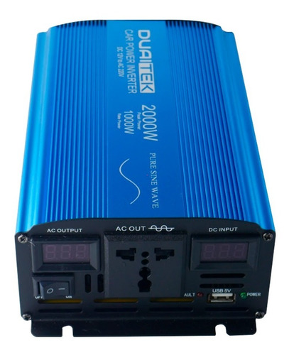 Inversor 12v A 220v Alterna 2000w Bateria De Auto Onda Pura