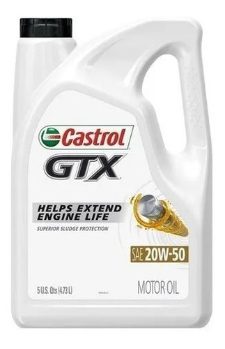 Aceite Castrol Gtx 20w-50, 5 Cuartos Para Motor Convencional