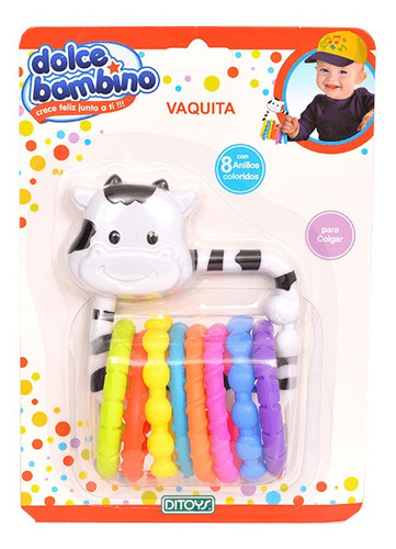 Dolce Bambino Sonajero Vaquita Con 8 Anillos Full