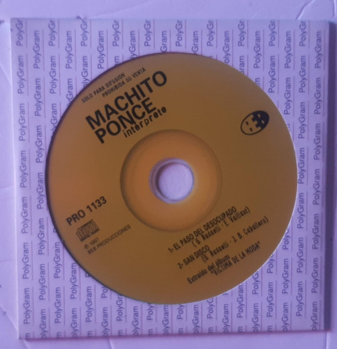 Machito Ponce - Single Promo - Cd 