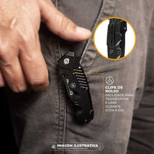 Faca Tática Dobrável Survivor Aço Inox 3cr13 Liner Lock Gshield