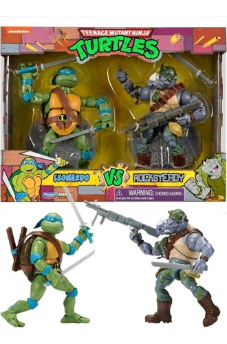 Leonardo Vs Rocksteady Pack Tortugas Ninja Playmates 