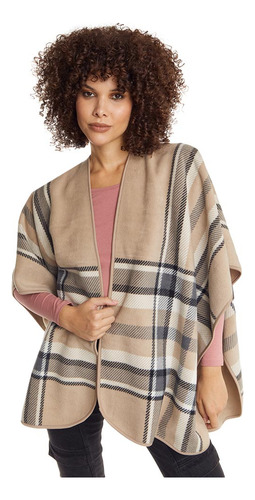Poncho/capa Abrigador Polar Fleece Holly Land Beige De Dama