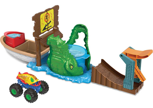 Hot Wheels Monster Trucks Color Shifters Play Set Pista Para