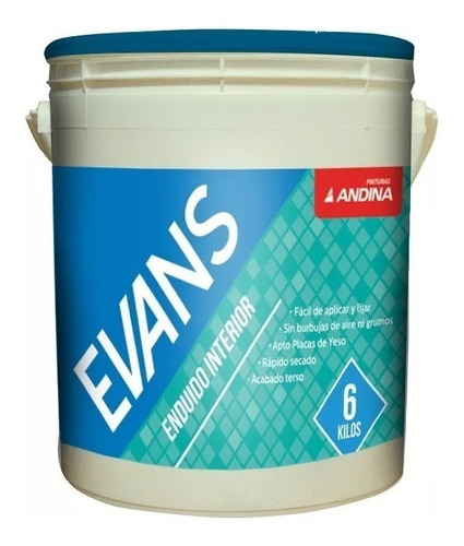 Enduido Interior Andina Evans Blanco X 6 Kgs  O F E R T A !