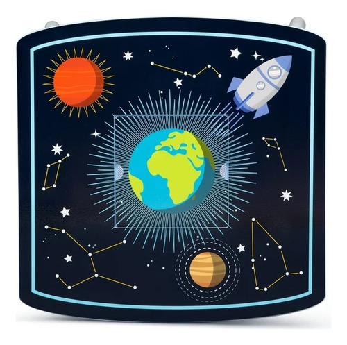 Set Infantil De Mesa Mesita Con 2 Sillas Sistema Solar Niño