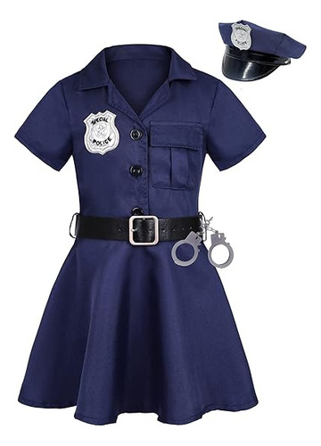 Disfraz Oficial Policia Para Niñas Disfraz Cosplay Halloween