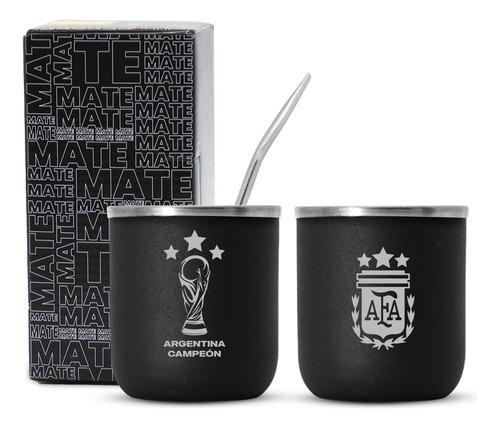 Mate Termico Argentina Campeon Clubes Futbol  Grabado Laser