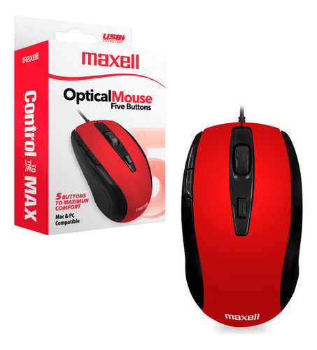 Mouse Usb Maxell Optico Mowr-105 Ergonomico Sensor 1600dpi