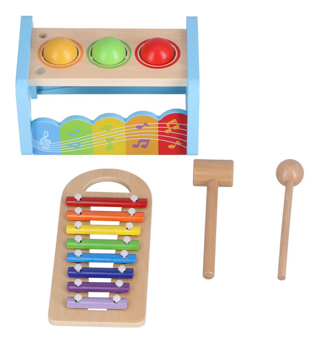 Set De Música Wooden Hammer Musical Toy Pound And Tap Bench