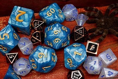 Dice- Dados Dnd De 25 Mm, Dados Rpg Azules Para Mazmorras Y