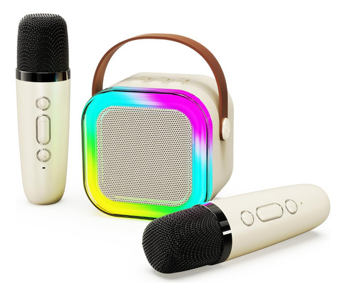 Máquina De Karaoke Portátil Con 2 Micrófonos Inalámbricos