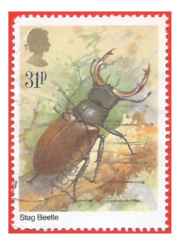 1985. Estampilla Escarabajo Ciervo, Inglaterra. Slg1