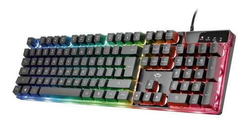 Teclado Gamer Trust Gxt 835 Azor Illuminated Rainbow Pe