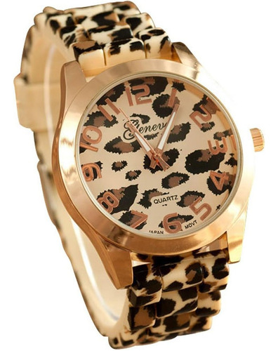 Fanmis Unisex Ginebra Leopard Silicona Jelly Gel Relojes Ana