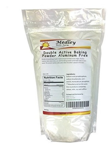 Polvo De Hornear Activo Doble Sin Aluminio 2.5 Lbs