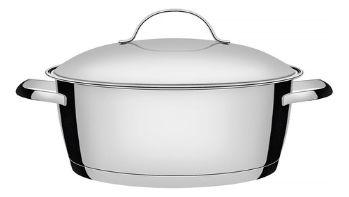 Caçarola Rasa Allegra em Aço Inox com Fundo Triplo 22 cm 3,3 L Prata Tramontina