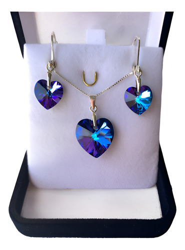 Joyas Fabricadas Con Cristal Swarov Elements Conjunto Plata