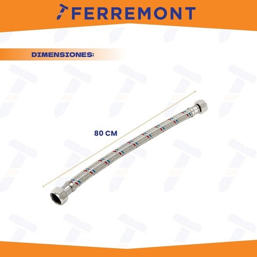 Manguera Flex P/boiler D/alum 1/2x3/4x80cm Rugo 25-b (2pzas)