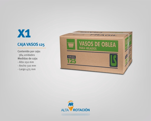 Imagen 3 de 10 de Taza De Pasta A R Nro 125 Para Helado 2 Cajas