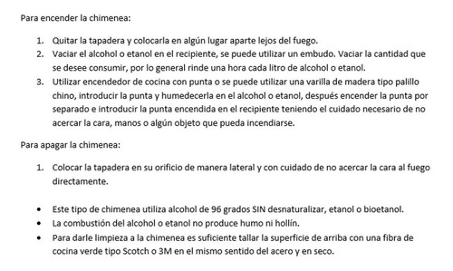 Chimenea Sencilla De Alcohol O Etanol