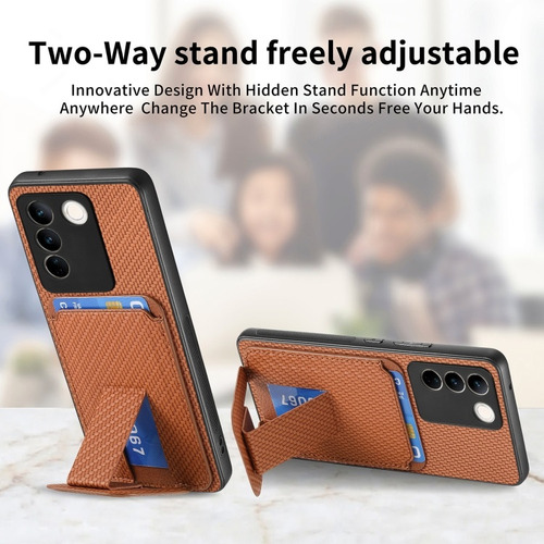 Funda For Con Soporte Plegable Y Bolsa De Tarjetas For Vivo