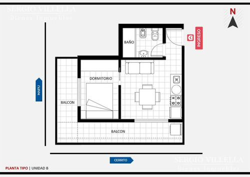 Imagen 2 de 3 de Maipú 2100 - Venta Departamento Un Dormitorio