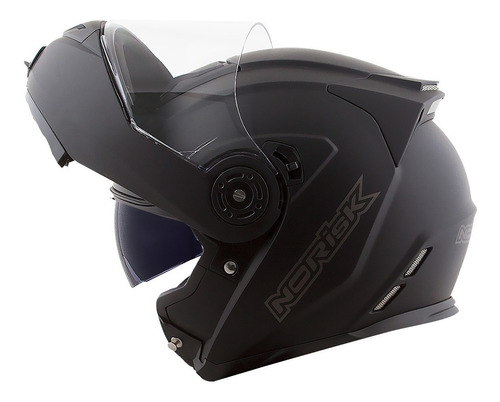 Capacete Moto Norisk Articulado Route Ff345 Preto Fosco