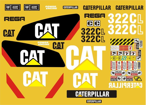 Calcomanías Para Excavadora 322cl Opción 3