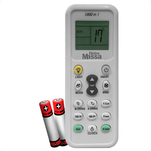 Control remoto universal compatible con aire acondicionado y baterías