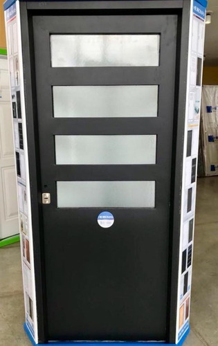 Imagen 2 de 6 de Puerta Hierromas Chapa Inyectada 1/2 Reja Horizontal 70x200