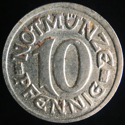 Aachen, Alemania, 10 Pfennig, 1920. Sin Circular (Usado)