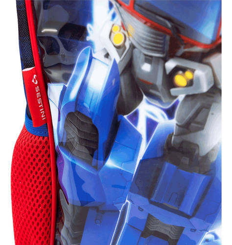 Mochila Escolar Infantil G Sestini Transformers Optimus Cor Azul